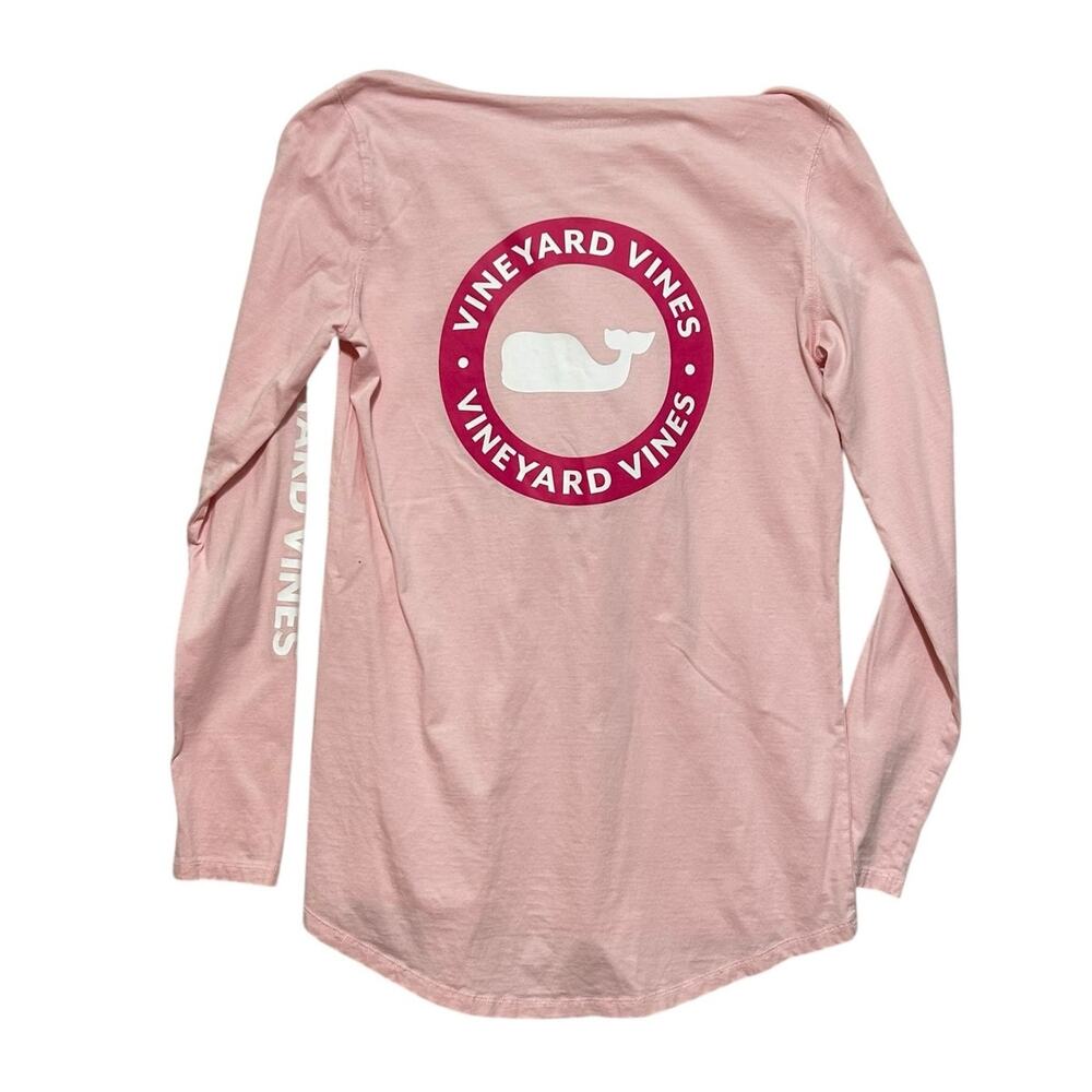 Vineyard Vines Whale Hoodie Tee Top XS Pink Logo Graphic‎ Preppy Beachy Travel
